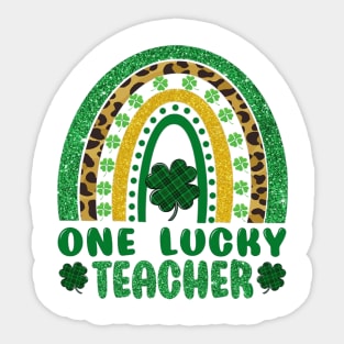 One Lucky Teacher Rainbow St Patricks Day Sticker